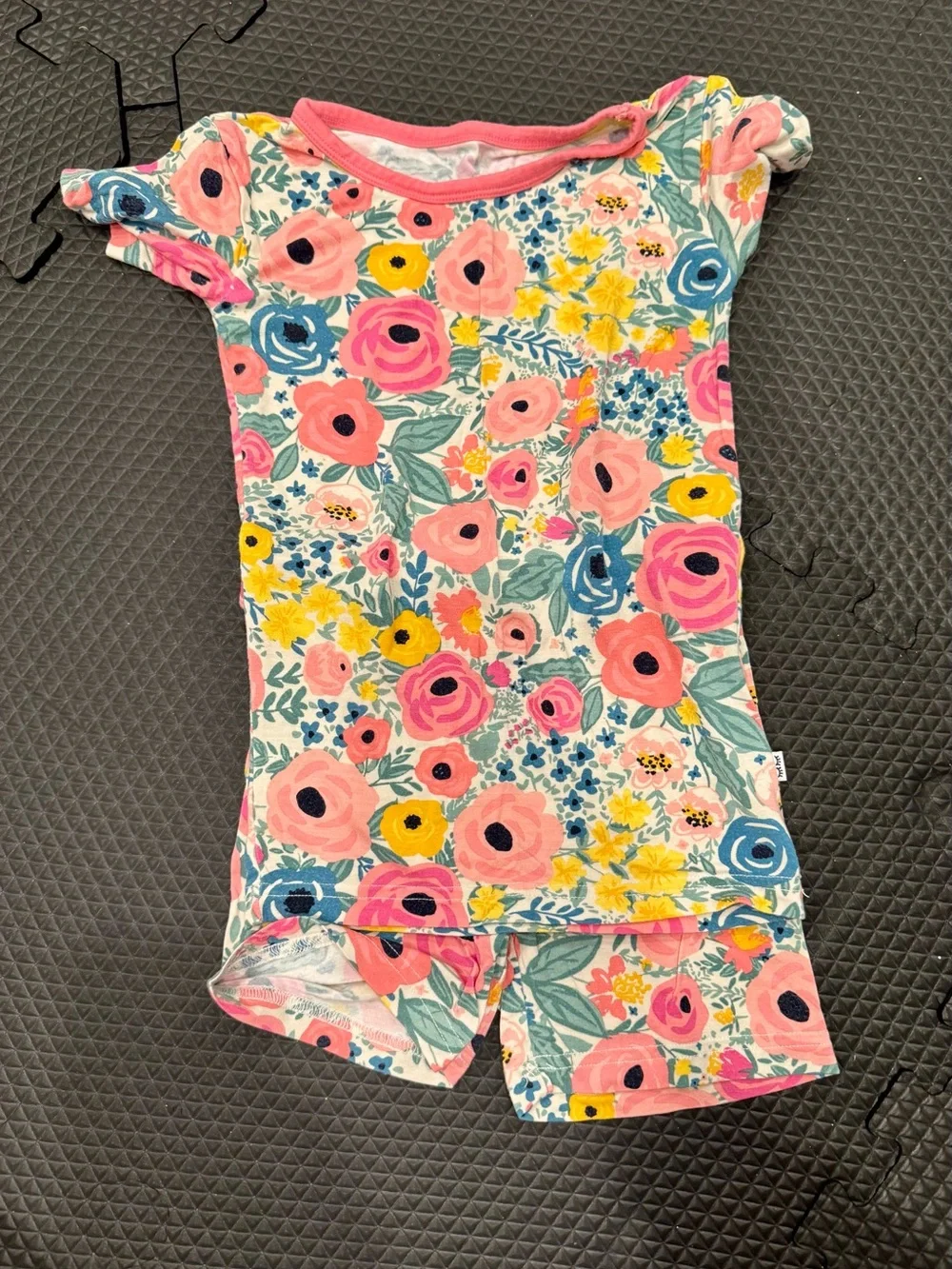 Little Sleepies Purple Unicorn & Multi Floral Short Pajama Set